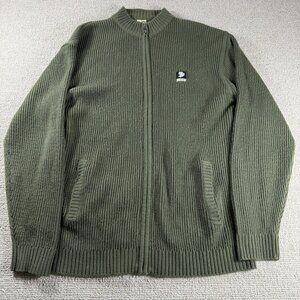 Vintage State Property Full Zip Ribbed Oversized Sweater Green Men's Size XXL